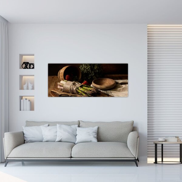Tablou cu sparanghel pe masă (120x50 cm)
