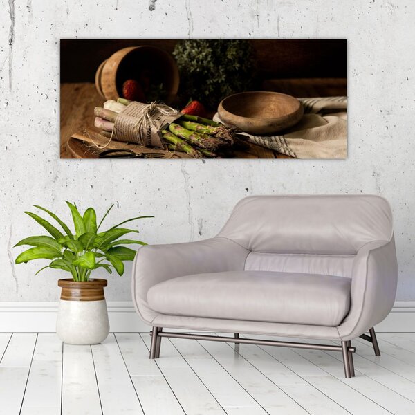 Tablou cu sparanghel pe masă (120x50 cm)