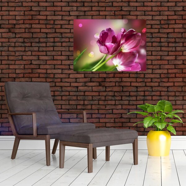Tablou cu lalele roz (70x50 cm)