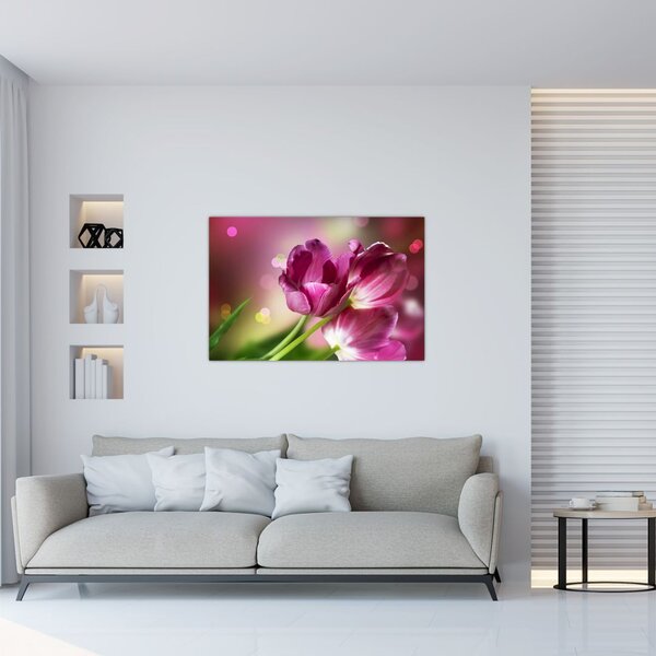 Tablou cu lalele roz (90x60 cm)
