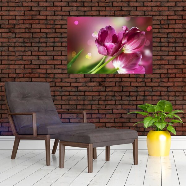 Tablou cu lalele roz (90x60 cm)