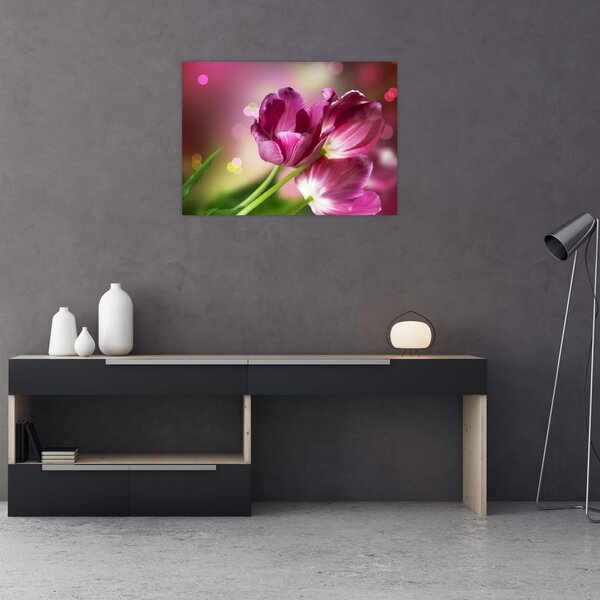Tablou cu lalele roz (70x50 cm)