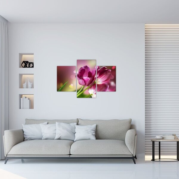 Tablou cu lalele roz (90x60 cm)