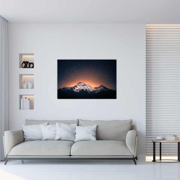 Tablou cu cerul nocturn și munți (90x60 cm)