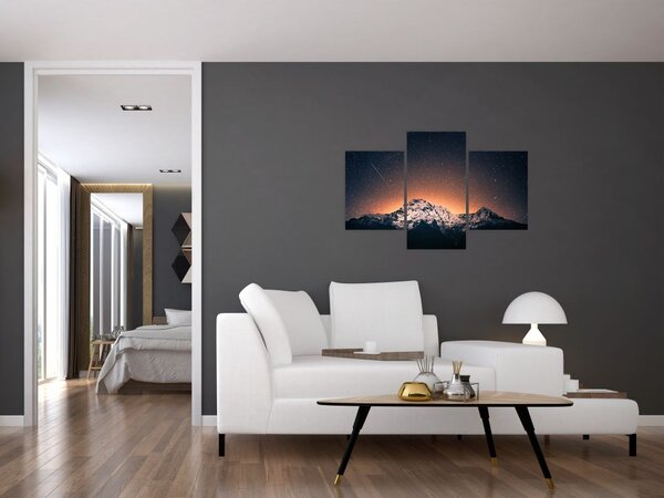 Tablou cu cerul nocturn și munți (90x60 cm)