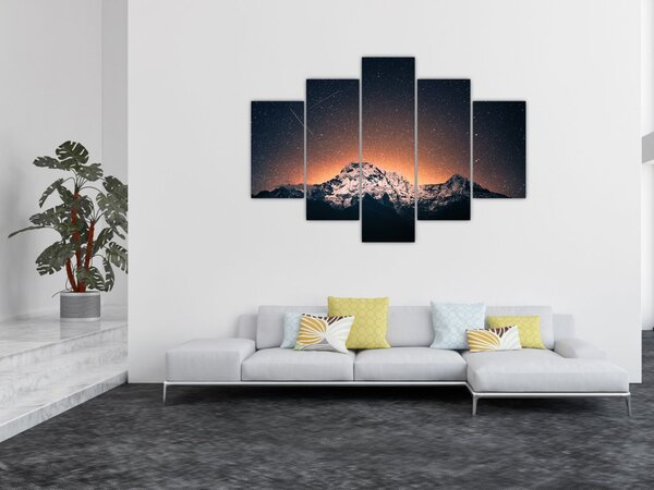 Tablou cu cerul nocturn și munți (150x105 cm)