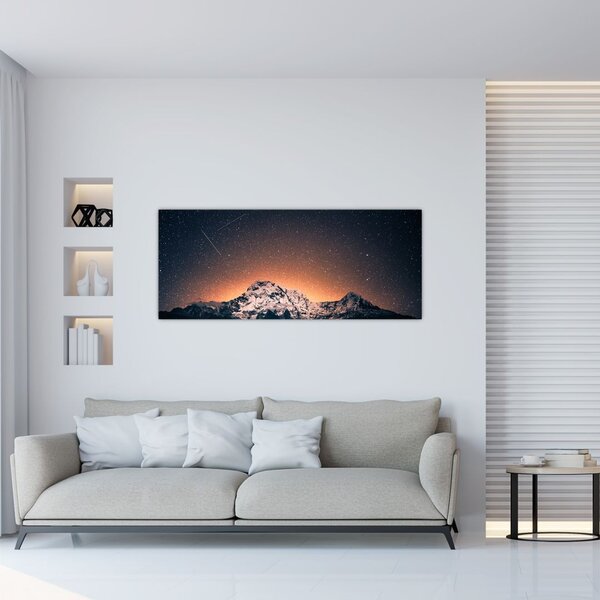 Tablou cu cerul nocturn și munți (120x50 cm)