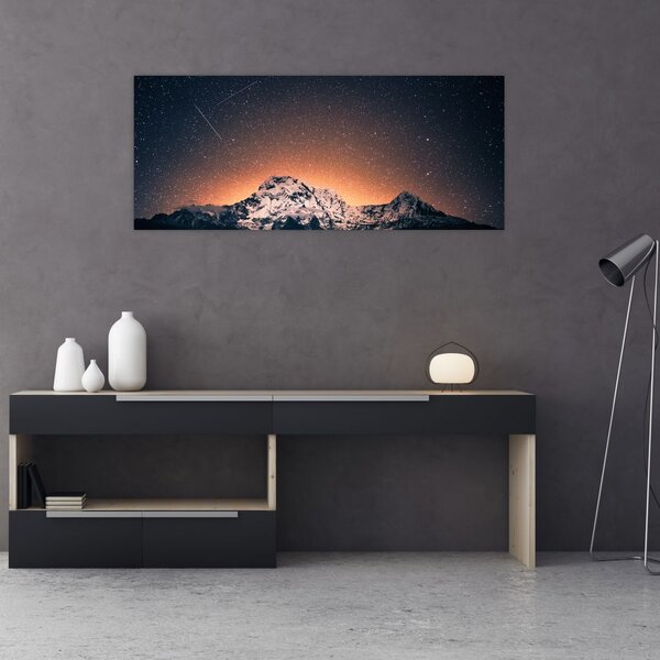 Tablou cu cerul nocturn și munți (120x50 cm)
