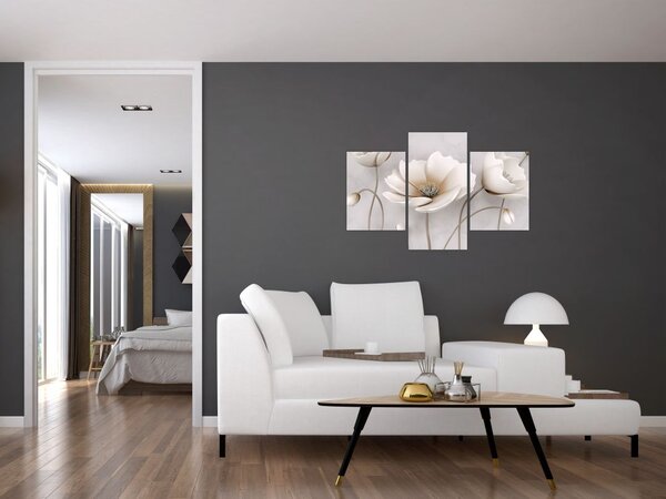 Tablou cu florile albe (90x60 cm)