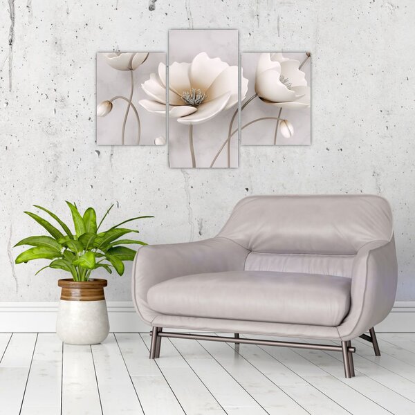 Tablou cu florile albe (90x60 cm)
