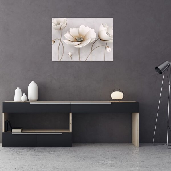 Tablou cu florile albe (70x50 cm)