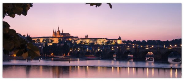 Tablou cu palatul din Praga și Vltava (120x50 cm)