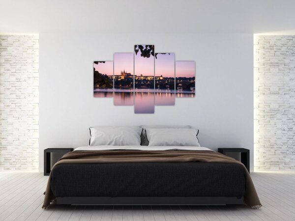 Tablou cu palatul din Praga și Vltava (150x105 cm)