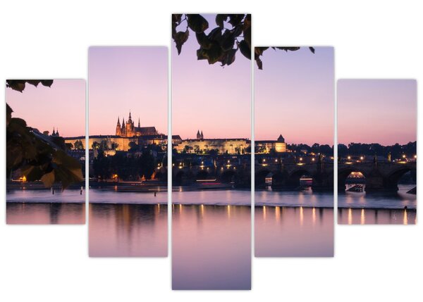 Tablou cu palatul din Praga și Vltava (150x105 cm)