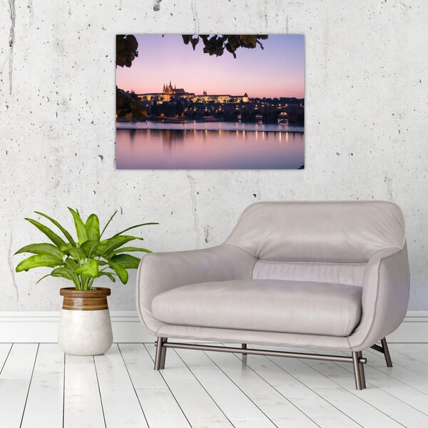 Tablou cu palatul din Praga și Vltava (70x50 cm)
