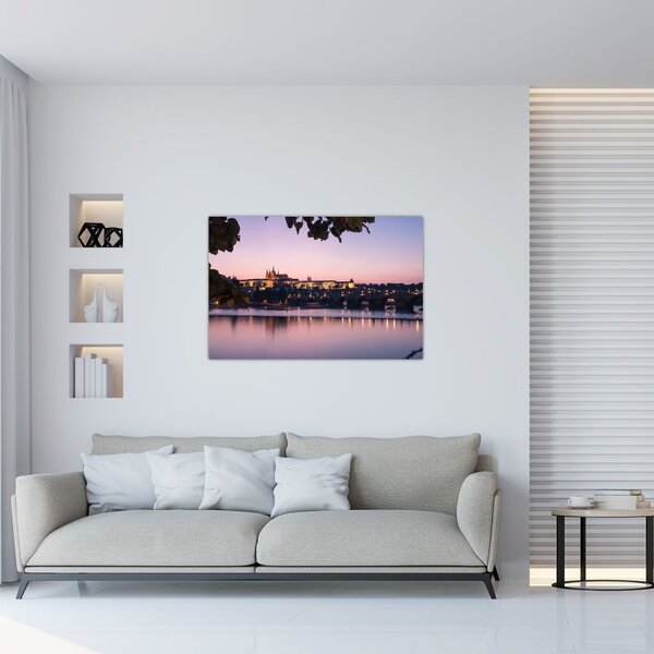 Tablou cu palatul din Praga și Vltava (90x60 cm)