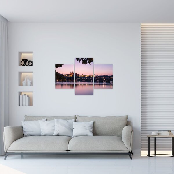 Tablou cu palatul din Praga și Vltava (90x60 cm)