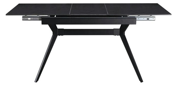 Masa extensibila MILS, gri inchis/negru, ceramica/metal, 130/170x80x76