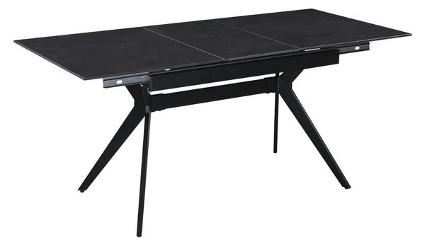 Masa extensibila MILS, gri inchis/negru, ceramica/metal, 130/170x80x76