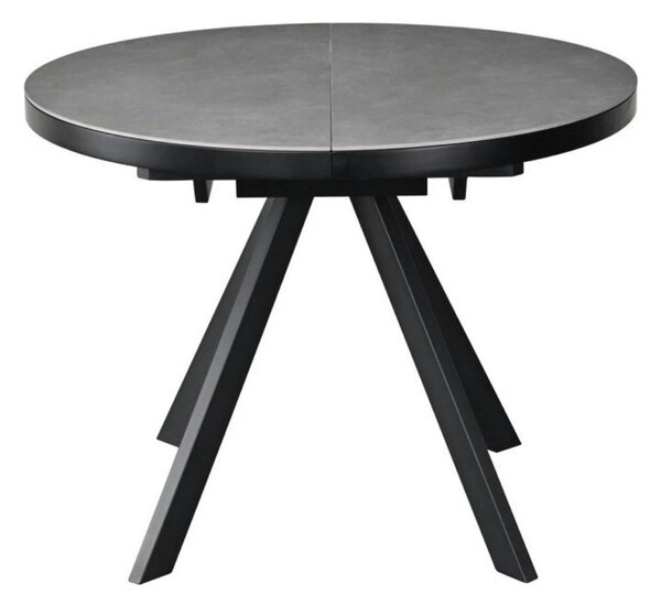 Masa extensibila LIBRA, gri mat/negru, ceramica/metal, 100/130x100x75