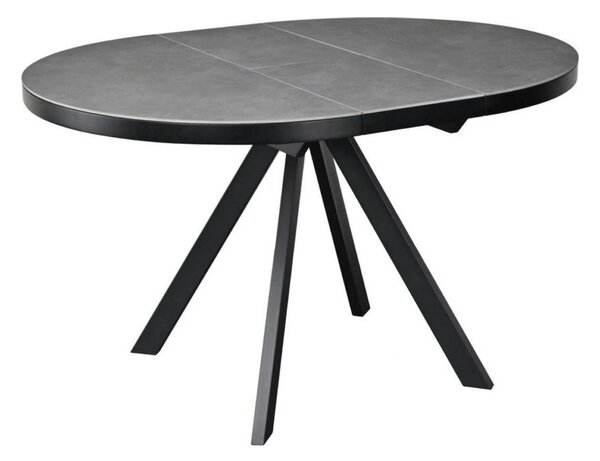 Masa extensibila LIBRA, gri mat/negru, ceramica/metal, 100/130x100x75