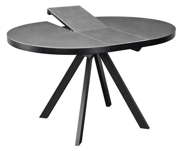 Masa extensibila LIBRA, gri mat/negru, ceramica/metal, 100/130x100x75