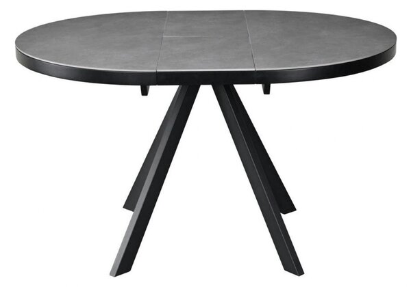 Masa extensibila LIBRA, gri mat/negru, ceramica/metal, 100/130x100x75