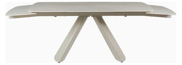 Masa extensibila CORVUS, bej cu efect de piatra travertin, ceramica/me