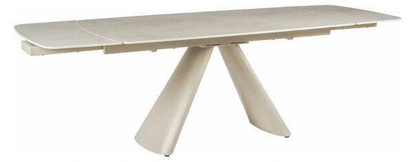 Masa extensibila CORVUS, bej cu efect de piatra travertin, ceramica/me