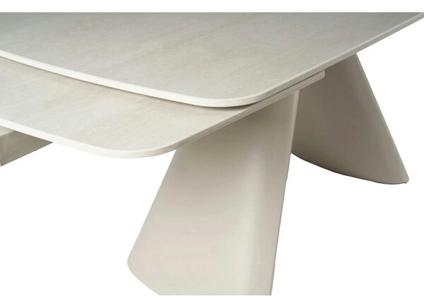 Masa extensibila CORVUS, bej cu efect de piatra travertin, ceramica/me
