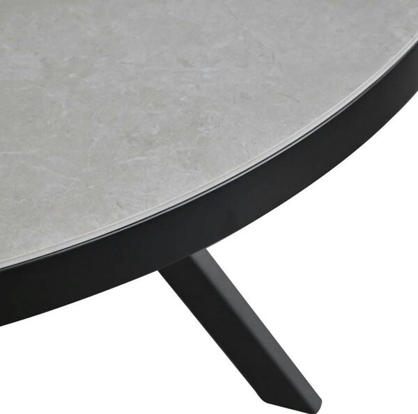 Masa extensibila LIBRA, gri mat/negru, ceramica/metal, 100/130x100x75