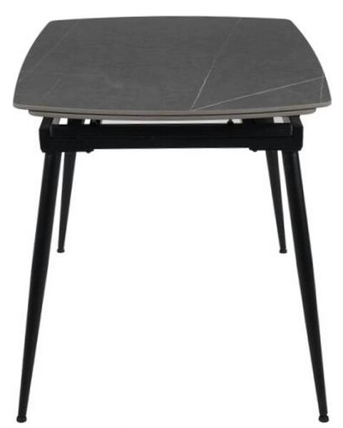 Masa extensibila VELA, gri cu efect de marmura, ceramica/metal, 110/17