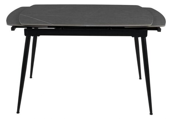 Masa extensibila VELA, gri cu efect de marmura, ceramica/metal, 110/17