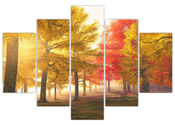 Tablou cu copaci toamna (150x105 cm)
