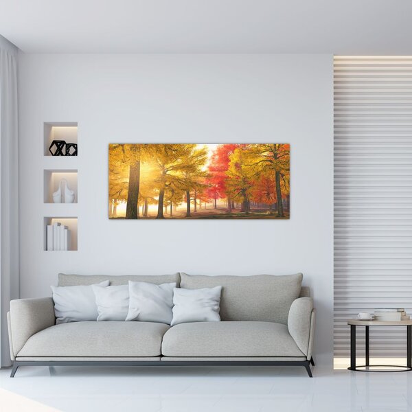 Tablou cu copaci toamna (120x50 cm)