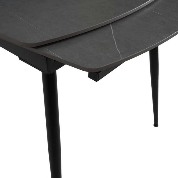 Masa extensibila VELA, gri cu efect de marmura, ceramica/metal, 110/17