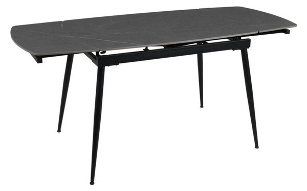 Masa extensibila VELA, gri cu efect de marmura, ceramica/metal, 110/17