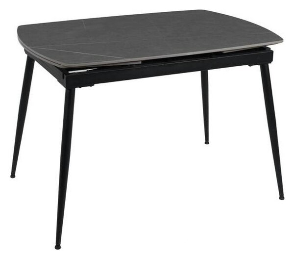 Masa extensibila VELA, gri cu efect de marmura, ceramica/metal, 110/17
