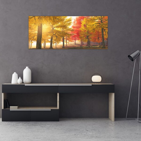 Tablou cu copaci toamna (120x50 cm)