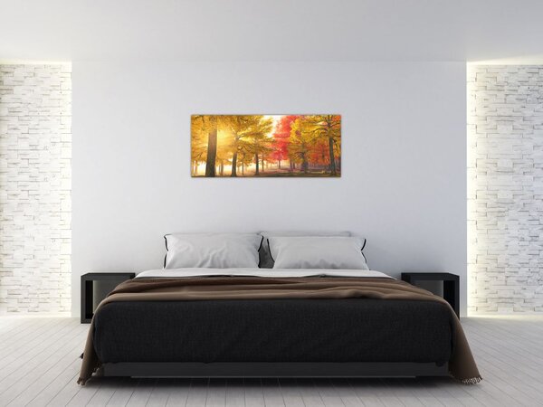 Tablou cu copaci toamna (120x50 cm)