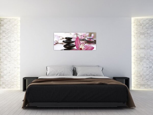 Tablou cupietre pentru masaj și orhidee (120x50 cm)