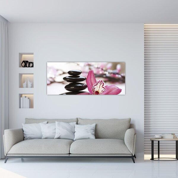 Tablou cupietre pentru masaj și orhidee (120x50 cm)