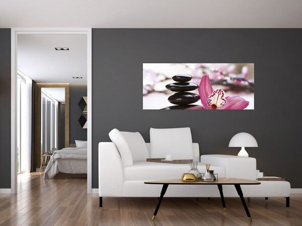 Tablou cupietre pentru masaj și orhidee (120x50 cm)