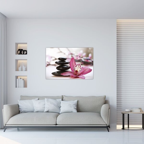 Tablou cupietre pentru masaj și orhidee (90x60 cm)
