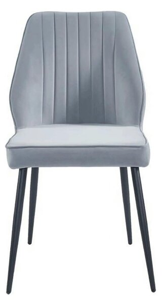 Scaun DEX, gri deschis/negru, stofa catifelata/metal, 61x49x86 cm