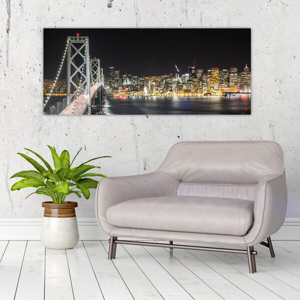 Tablou cu podul Brooklin și New York (120x50 cm)