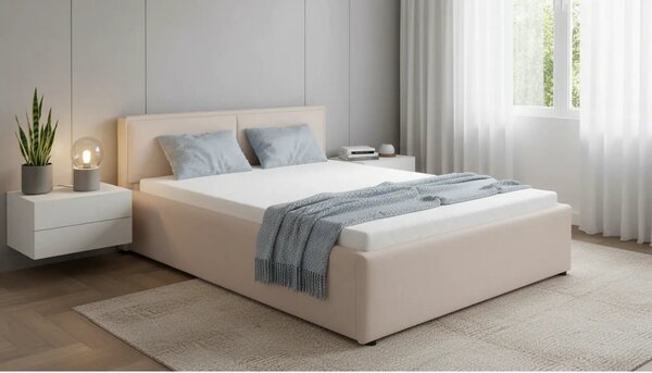 Cadru pat NEDIN 160x200, stofa clasica bej - Maya 03