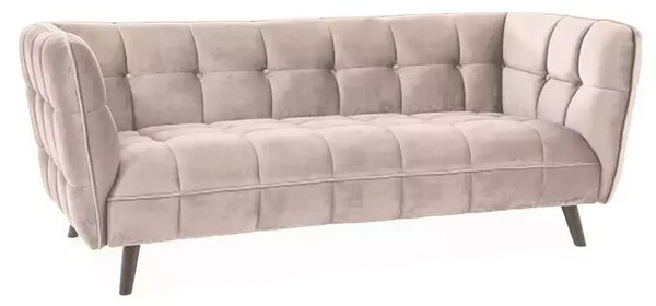 Canapea CASTELLO 3, bej/wenge, stofa catifelata/lemn/PAL, 200x85x78 cm