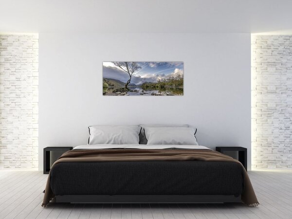Tablou cu râu și copac (120x50 cm)