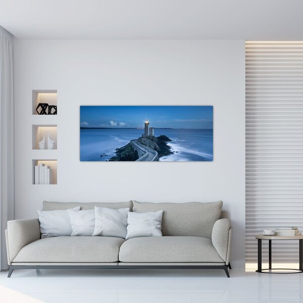 Tablou cu far și marea (120x50 cm)